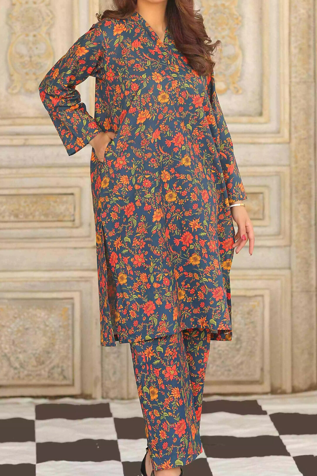 2 Piece Pocket Long Shirt Trouser