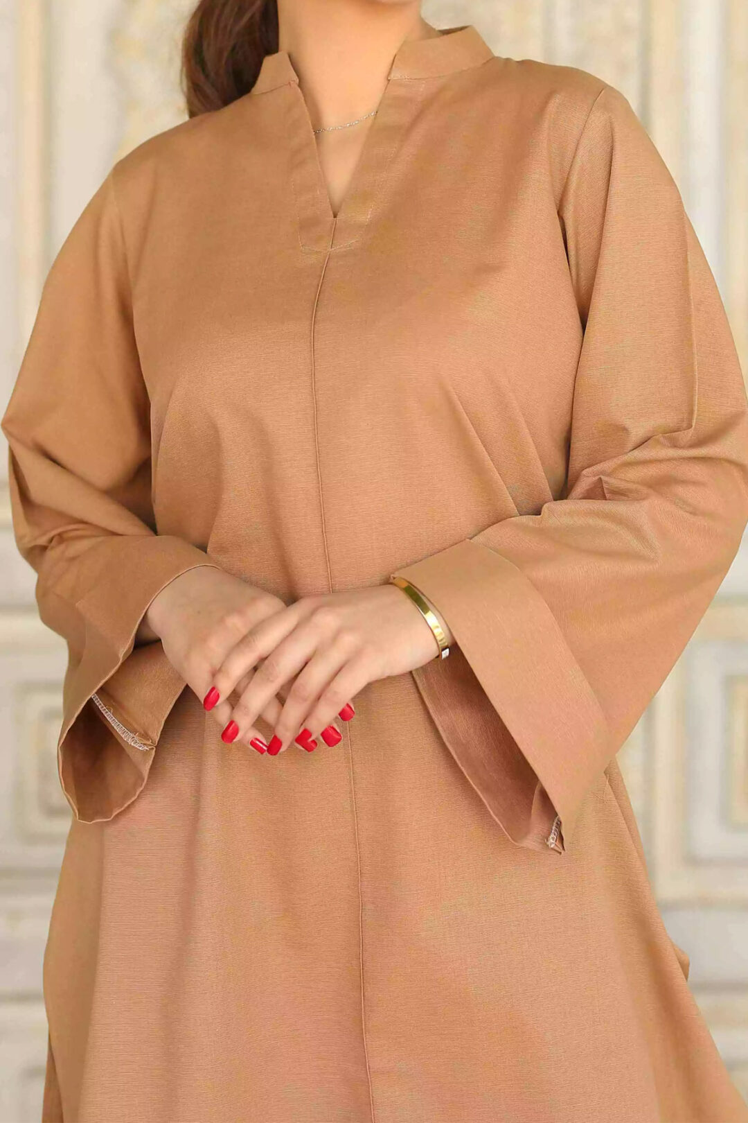 2 Piece Coffee Long Shirt Trouser